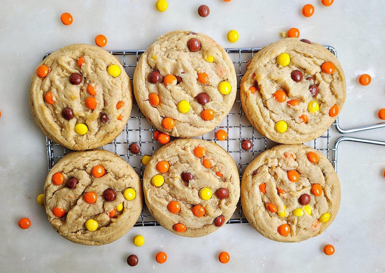 Cookies made with Mini Reese's Pieces